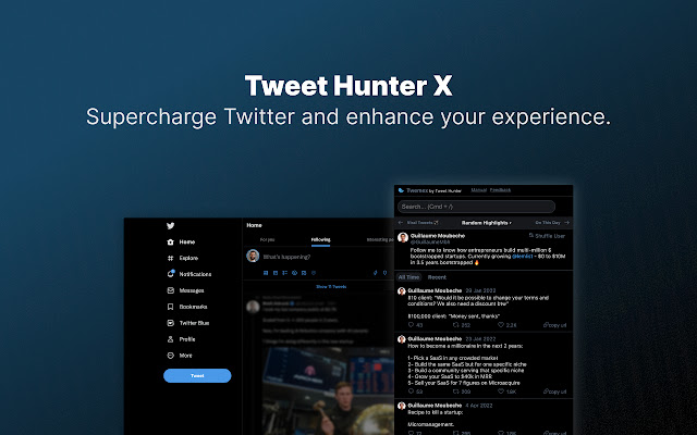 tweet hunter twitter sidebar